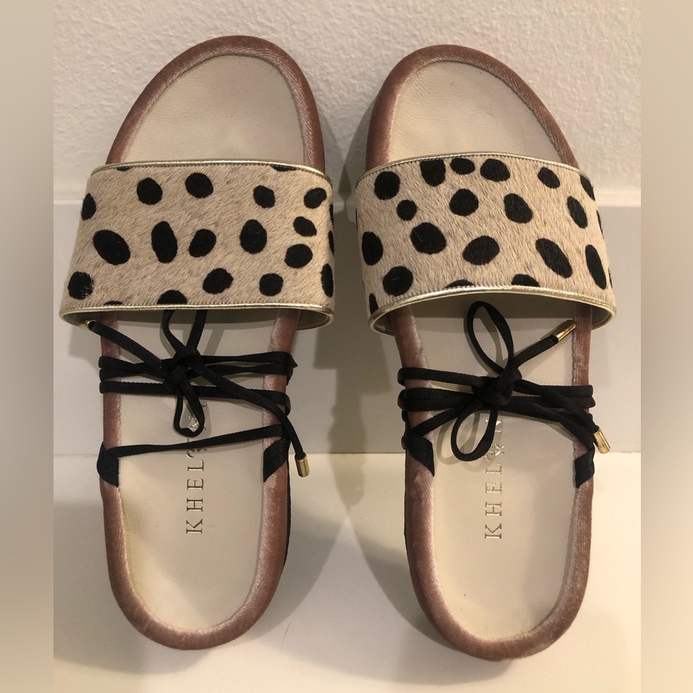 NW/OT Kheloni Leather Greek Slides Size 39